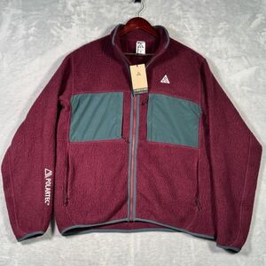 Nike Jacket‎ Mens M Red ACG Sherpa Arctic Wolf Full-Zip Polartec Fleece